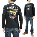 カミナリ 長袖Tシャツ KMLT-222 昭和 旧車柄 エイティーズ 名車 エフ商会 カミナリモータース 雷 メンズ ロンtee ブラック 新品