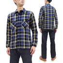 饤ĹµSIN23-01󥺥åͥ륷ĥեͥץǥإӡͥĿSamuraiJeansIndigoPlaidFlannelShirtMensHeavyweightLongSleeveButtonUpWorkShirtSIN23-01MadeinJapan