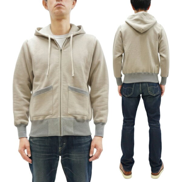 トイズマッコイ 無地 パーカー TMC2567 メンズ ジップアップ スウェットパーカー ジップパーカー 040 サンド TOYS McCOY 新品