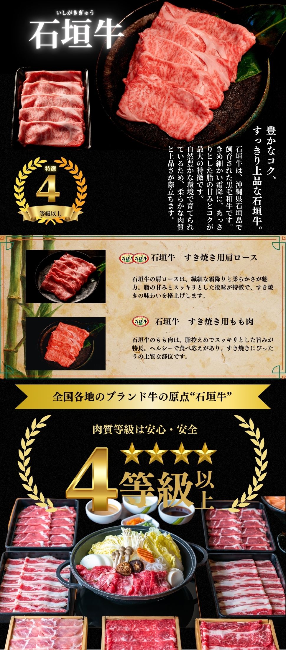 【お歳暮迷ったらこれ！】厳選された石垣牛(すき焼きもも肉+肩ロース400g)【全国送料無料】黒毛和牛・和牛・牛肉・贅沢・御祝・御礼・お取り寄せグルメ・石垣島・お取り寄せ・ギフト・プレゼント・バーベキュー・お中元・御中元・お歳暮 2