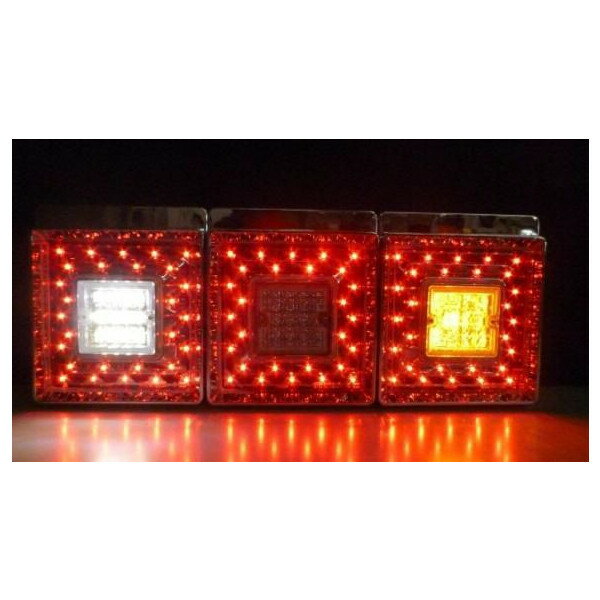 JB角型LEDテールランプ3連　バックランプ付き　ふそう中型セット