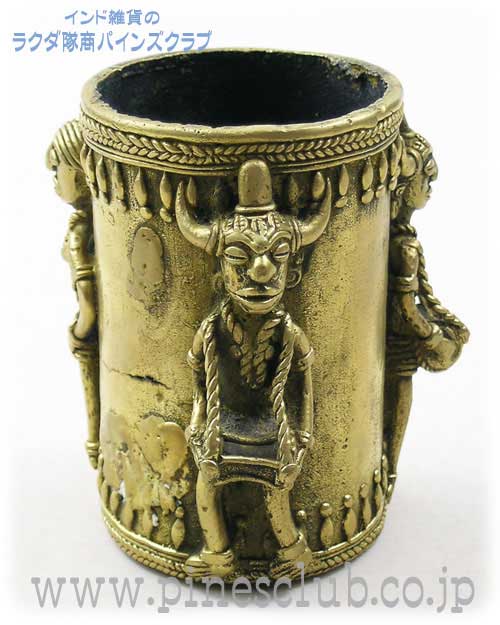 インド先住民族ドクラの鋳造工芸品 ペンスタンド アディヴァシー MTB-2034