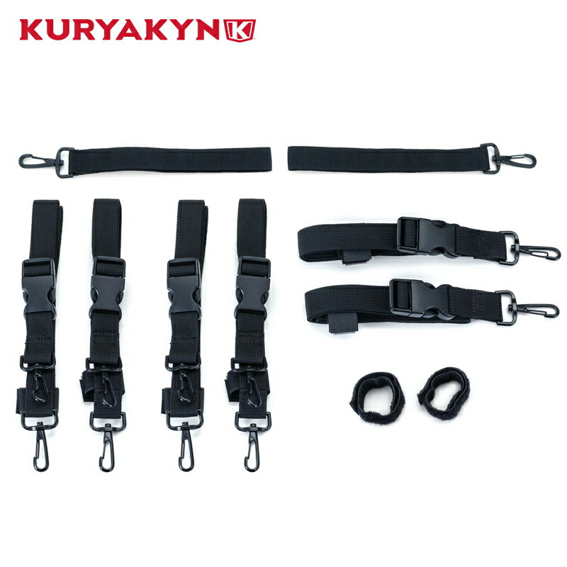 ꥢ󢣥ץߥ 饲å ȥåץå Kuryakyn Premium Luggage Strap Kit 5163 3550-0291