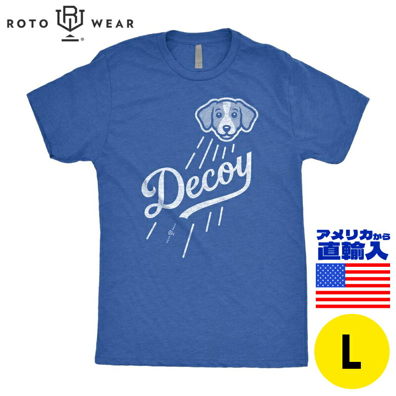 Rotowear■ドジャース・大谷選手の愛犬「デコピン（デコイ）」デザインTシャツ 【Lサイズ】 Decoy T-Shirt デコピンTシャツ