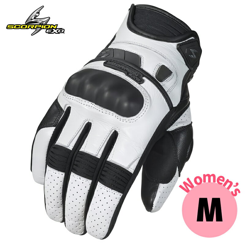 スコーピオン■EXO クロウ2 レディース レザーグローブ ホワイト【Mサイズ】 Scorpion Exo Women's KLAW II Gloves WHITE 75-5801M G56-054