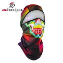 ザンヘッドギア■ コンバーチブル バラクラバ スポーツフレックス エレクトリックスカル ZAN HEADGEAR Convertible Balaclava Sportflex Electric Skull ハーレー バイク ネックウォーマー ヘルメットインナーキャップ 防風 防寒