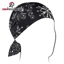 ザンヘッドギア■フライダナ ポリエステル マイクロメッシュ ヘッドラップ ブラック ペイズリー ZanHeadgear Flydanna Polyester Micromesh Headwrap Black Paisley