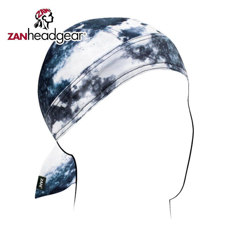 ザンヘッドギア■ フライダナ スポーツフレックス ヘッドラップ ブラック ホワイト タイダイ ZAN HEADGEAR Flydanna Sportflex Headwrap Sportflex Black White Tie Dye ハーレー バイク スカルキャップ バンダナ ヘルメットインナーキャップ 防寒