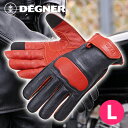 デグナー■レディース レザーグローブ ブラック/レッド 【L】 FRTG-77 DEGNER LADIES' LEATHER GLOVE