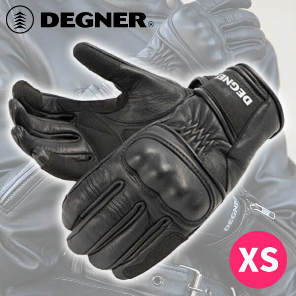 楽天ハーレーパーツのパインバレーデグナー■レディース レザーグローブ ブラック-ブラック 【XS】 FRTG-83 DEGNER LADIES' LEATHER GLOVE