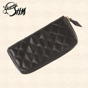 SHM■レザーウォレット ロング ダイヤモンドステッチ 【ブラック】 DIN MARKET SHM LEATHER WALLET LONG DIAMOND STITCH OLD BLACK(4)