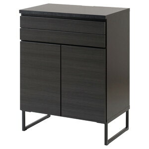 Rakuten - 日本製【送料無料】【スタイリッシュブラック スクエアキャビネット デスクタイプ 幅71cm st-0005】 パソコンデスク PCデスク デスクキャビネット キャビネットデスク