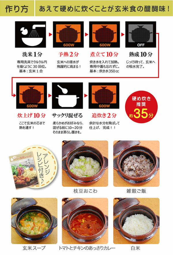 ＼ページ限定・カードケース付／　レンジで炊飯【送料無料】【【K+dep】WA－951　レンジで玄米炊飯セット】ケデップ 専用研ぎ器付き 1合用 2