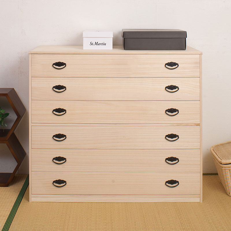 Mini Chest - 桐引出しタンス6段 hi-rh0004【送料無料】日本製［国産桐たんす 着物収納 着物保管 桐たんす 和チェスト 桐チェスト 衣装タンス 着物タンス 整理タンス］