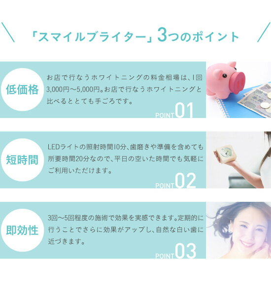 【即出荷】＼ページ限定・カードケース付／　スマイルブライター LED照射器 ［充電式 LED 歯のホワイトニング 自宅 美白 歯 ホームホワイトニング セルフケア 自宅ケア 歯の美白］