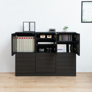 プッシュオープン 収納棚 【BK-CLUB ブラック カウンター下キャビネット 幅120 扉 st-0032】【送料無料..