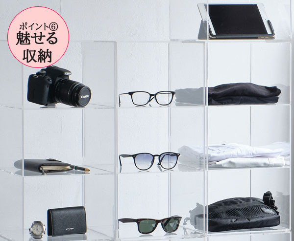 クロシオ アクリリック シューズラック2個組 23370 【送料無料】完成品［アクリル製シューズラック ディスプレイラック スニーカー 帽子 ディスプレイ 玄関］ 2