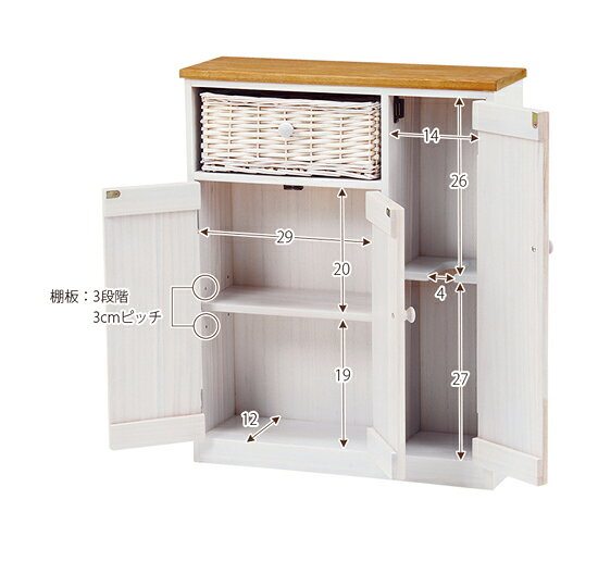 トイレラック MTR-6459 【送料無料】完成品 [すきま収納ラック 幅50cm トイレ収納ラック 薄型 スリム オシャレ カントリー フレンチ アンティーク かわいい] [3]