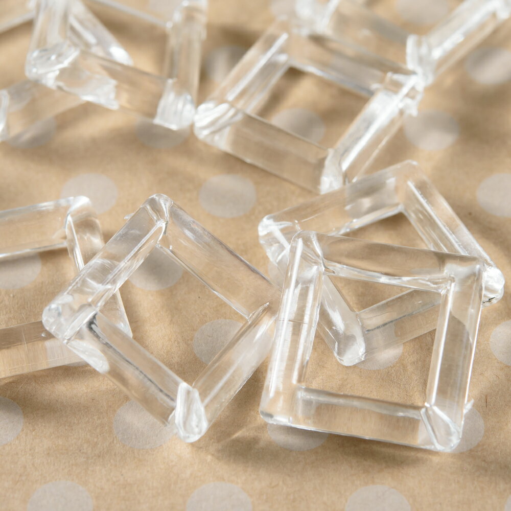 【毎日発送】 クリア アクリル ピアス パーツ 四角 正方形 23mm 10個 クリアピアス アクセサリーパーツ イヤリング ハンドメイド 材料