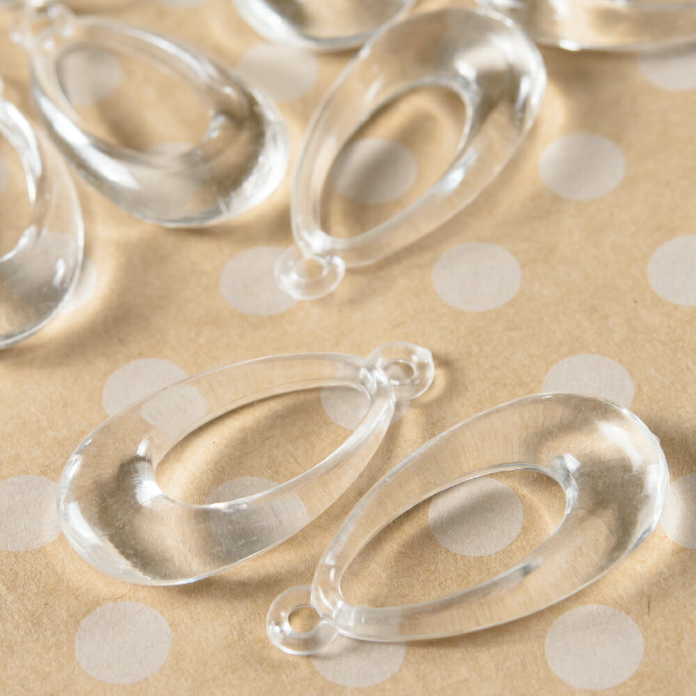 【毎日発送】 クリア アクリル ピアス パーツ しずく 穴あき 35mm 10個 クリアピアス アクセサリーパーツ イヤリング ハンドメイド 材料