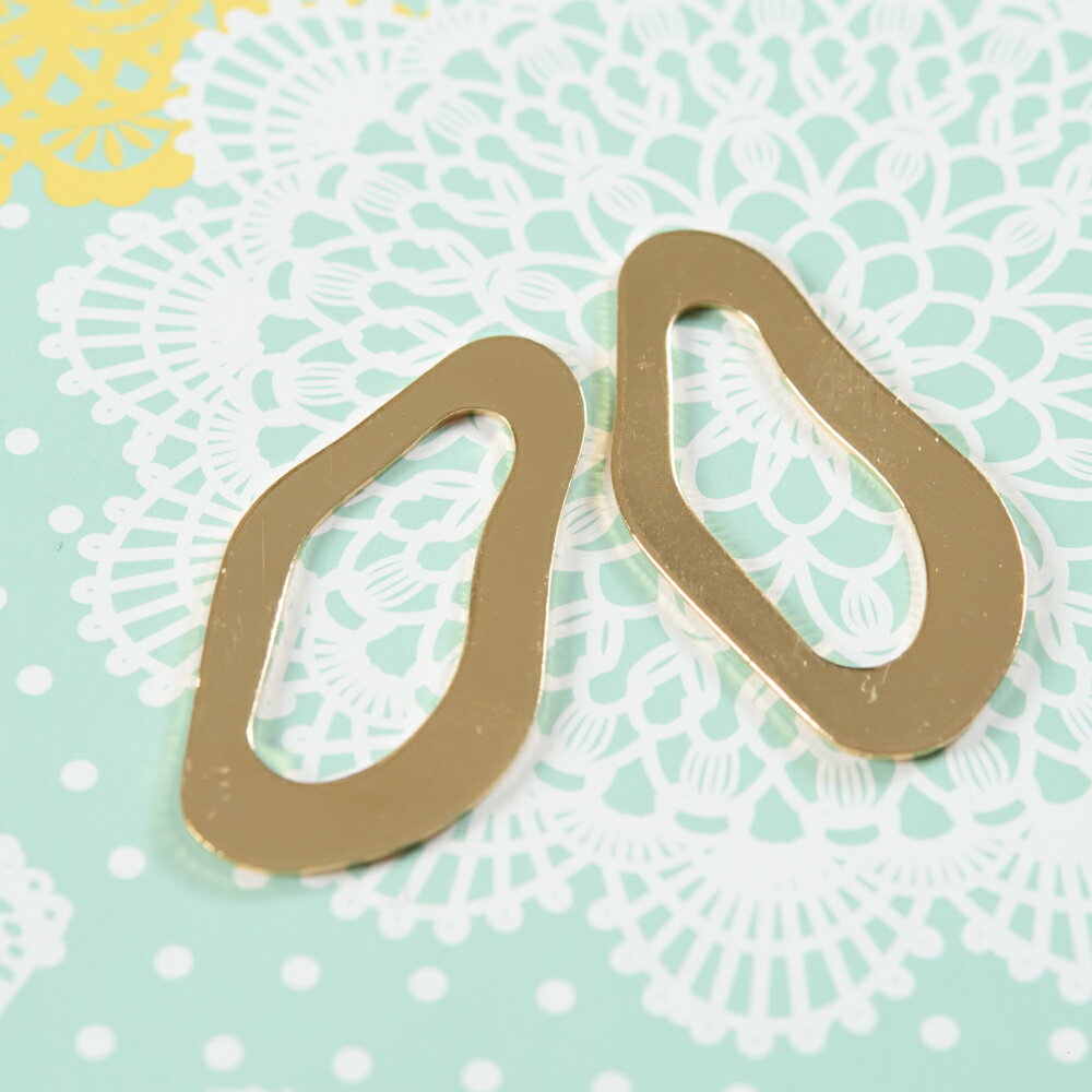 【毎日発送】 金属 メタル ピアス パーツ マットゴールド 幾何学 だ円 32mm 10個 シンプルピアス アクセサリーパーツ イヤリング ハンドメイド 材料