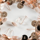 【毎日発送】 (皿のサイズ)8mm ピアス ピンクゴールド 平皿タイプ×シリコンキャッチセット 100個 (50ペア) アクセサリーパーツ 材料 素材