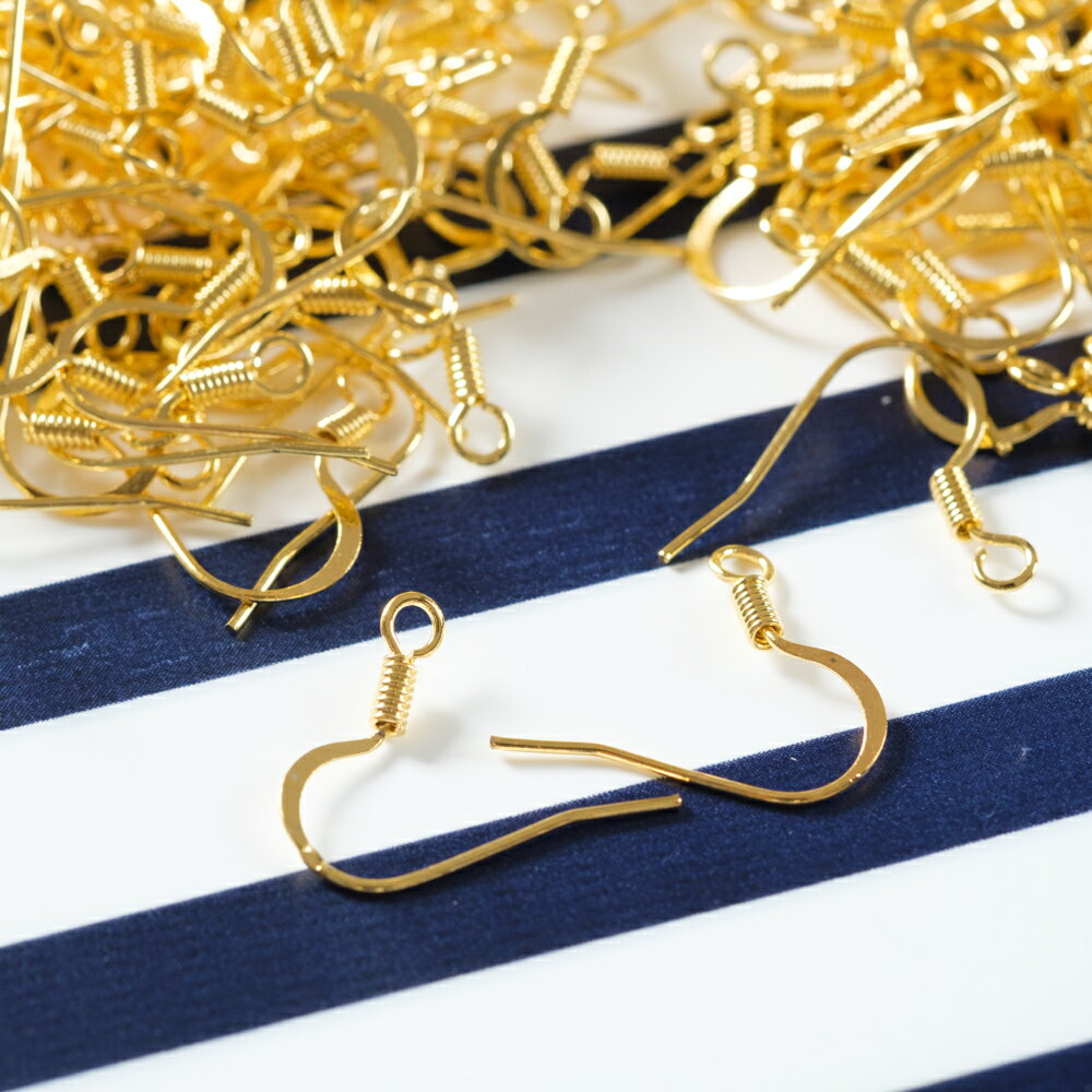 【毎日発送】 ピアスフック ゴールド タイプB 100個 アクセサリーパーツ 金具 材料 素材 ピアス パーツ