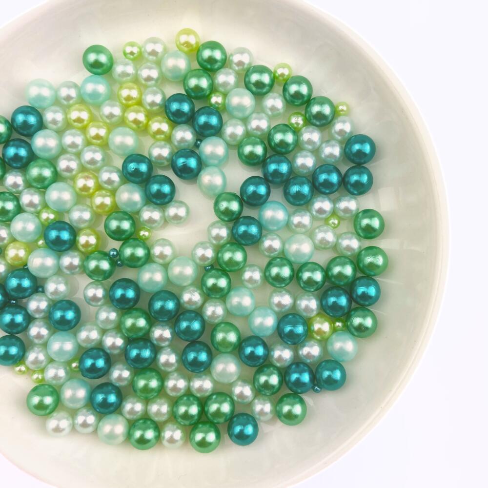【毎日発送】 穴なし カラーパール グリーン 緑 3g レジン 封入 ビーズ デコ アクセサリーパーツ 素材 材料
