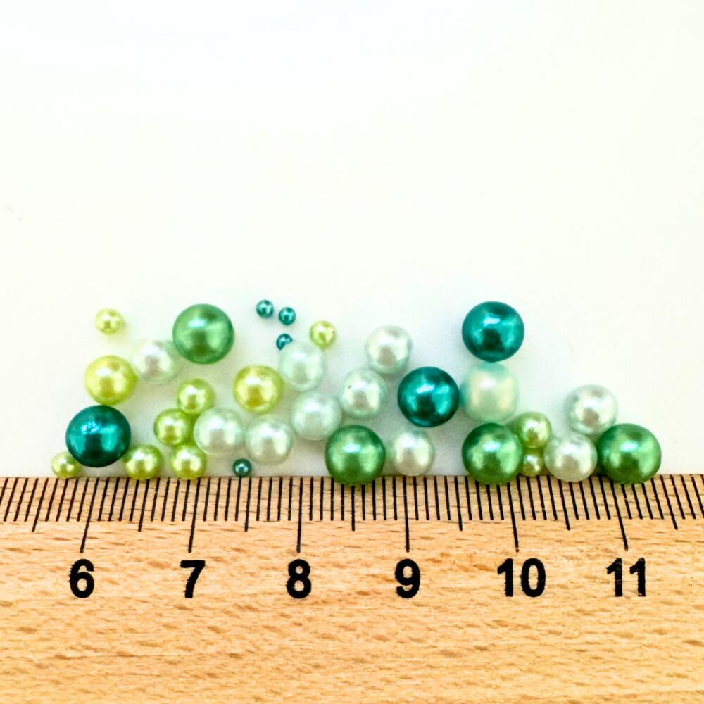 【毎日発送】 穴なし カラーパール グリーン 緑 3g レジン 封入 ビーズ デコ アクセサリーパーツ 素材 材料 3
