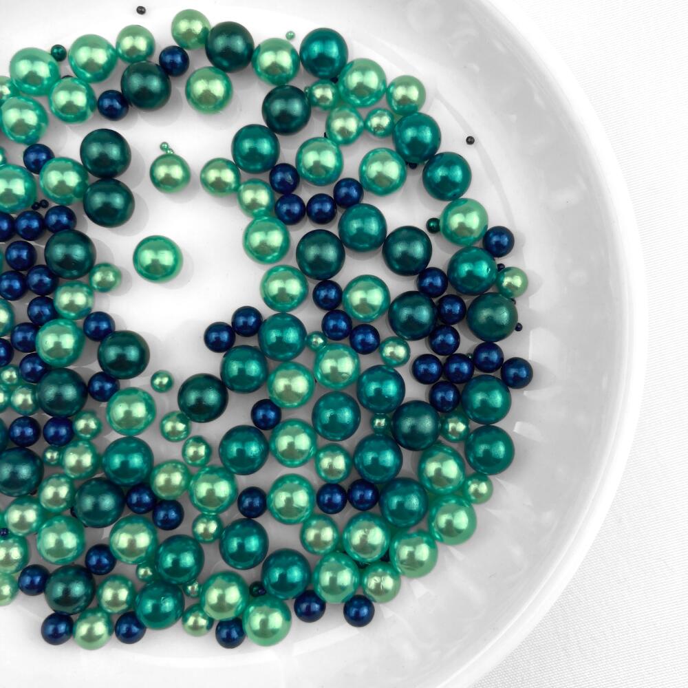 【毎日発送】 穴なし カラーパール ブルー 青 3g レジン 封入 ビーズ デコ アクセサリーパーツ 素材 材料
