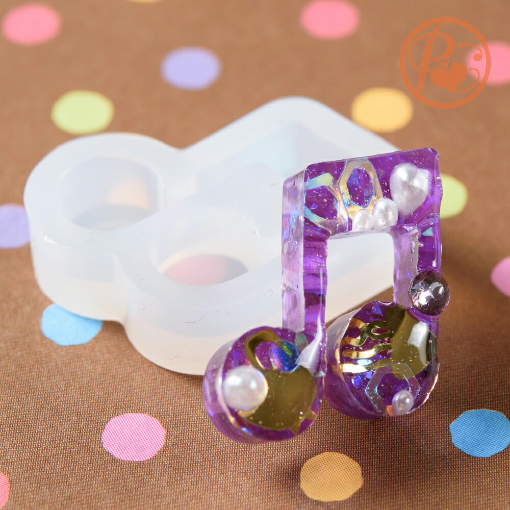 【毎日発送】 シリコンモールド 音符 タイプD 1個 レジン 型 ソフトモールド パーツ 問屋 専門店