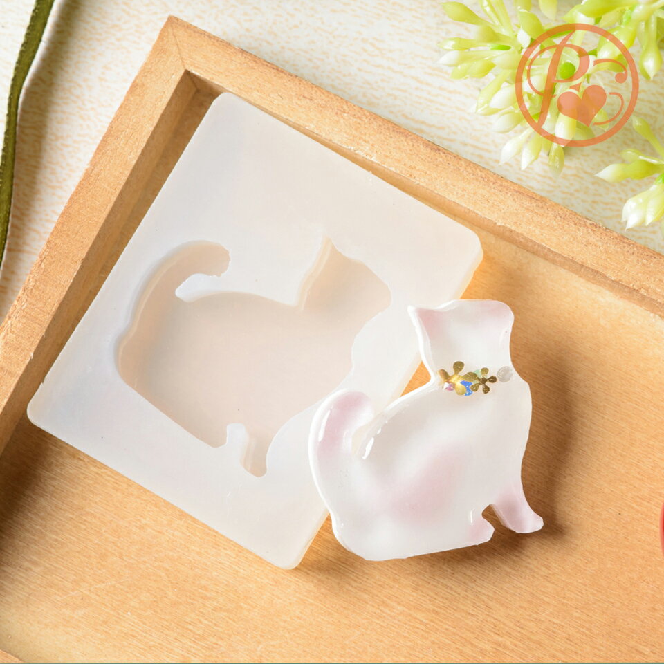 【毎日発送】 シリコンモールド 猫 横向き タイプA レジン 型 ソフトモールド パーツ