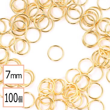 【サージカルステンレス 316L 】丸カン ゴールド 7mm 100個 ハンドメイド 手芸 パーツ 金属アレルギー対策 アクセサリーパーツ