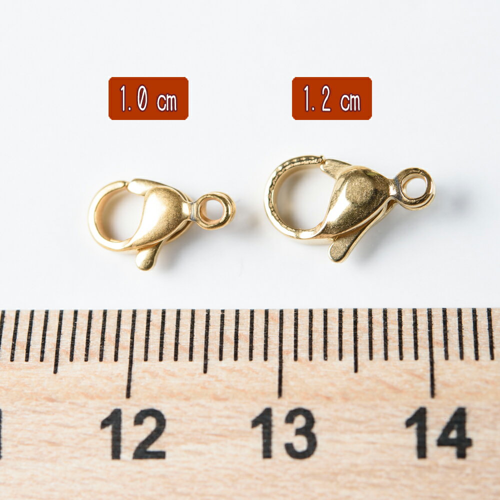 【サージカルステンレス 316L 】 カニカン ゴールド 1.0cm 5個 金具 マスクチャーム アクセサリーパーツ ハンドメイド 材料 問屋 専門店