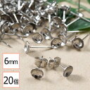 【毎日発送】【サージカルステンレス 316 】 6mm 台座カップ ピアス シルバー×シルバーキャッチセット 20個 (10ペア) 金属アレルギー対策 アクセサ...