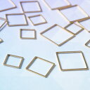 【お盆も毎日発送】【サージカルステンレス 316 】フレームパーツ ゴールド 四角 3サイズmix【1.2cm 1.6cm 2.0cm】各サイズ4個ずつ計12個 レジンクラフト 型 枠 チャーム ピアス イヤリング パーツ アクセサリーパーツ 材料 素材 問屋 専門店