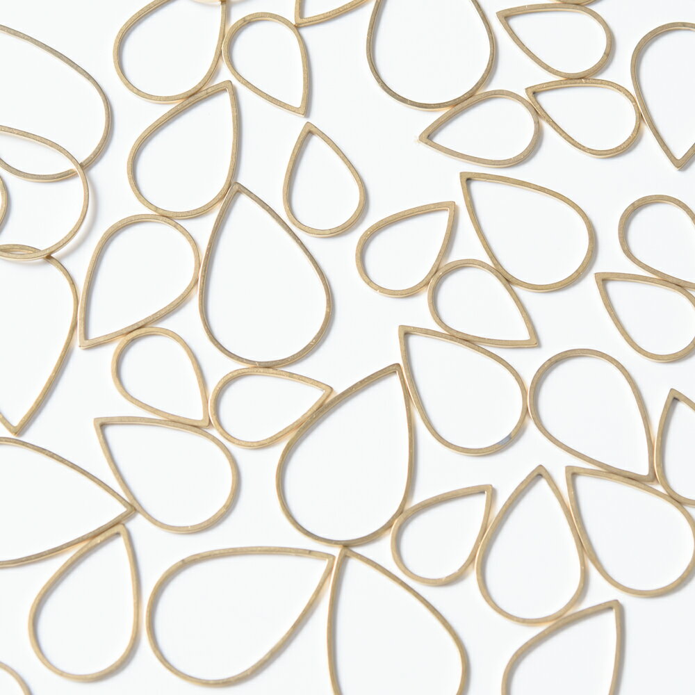 【サージカルステンレス 316L 】フレームパーツ ゴールド 涙・しずく型 3サイズmix【1.6cm 2.1cm 2.6cm】各サイズ4個ずつ計12個 レジンクラフト 型 枠 チャーム ピアス イヤリング パーツ アクセサリーパーツ 材料 素材 問屋 専門店