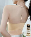 シームレスブラジャーノンワイヤー美背下着 単品ブラジャー Tストラップ付き 背中見せブラ 昼夜兼用ブラトップ セクシーランジェリー カップ付きインナーウェア Mサイズ Lサイズ