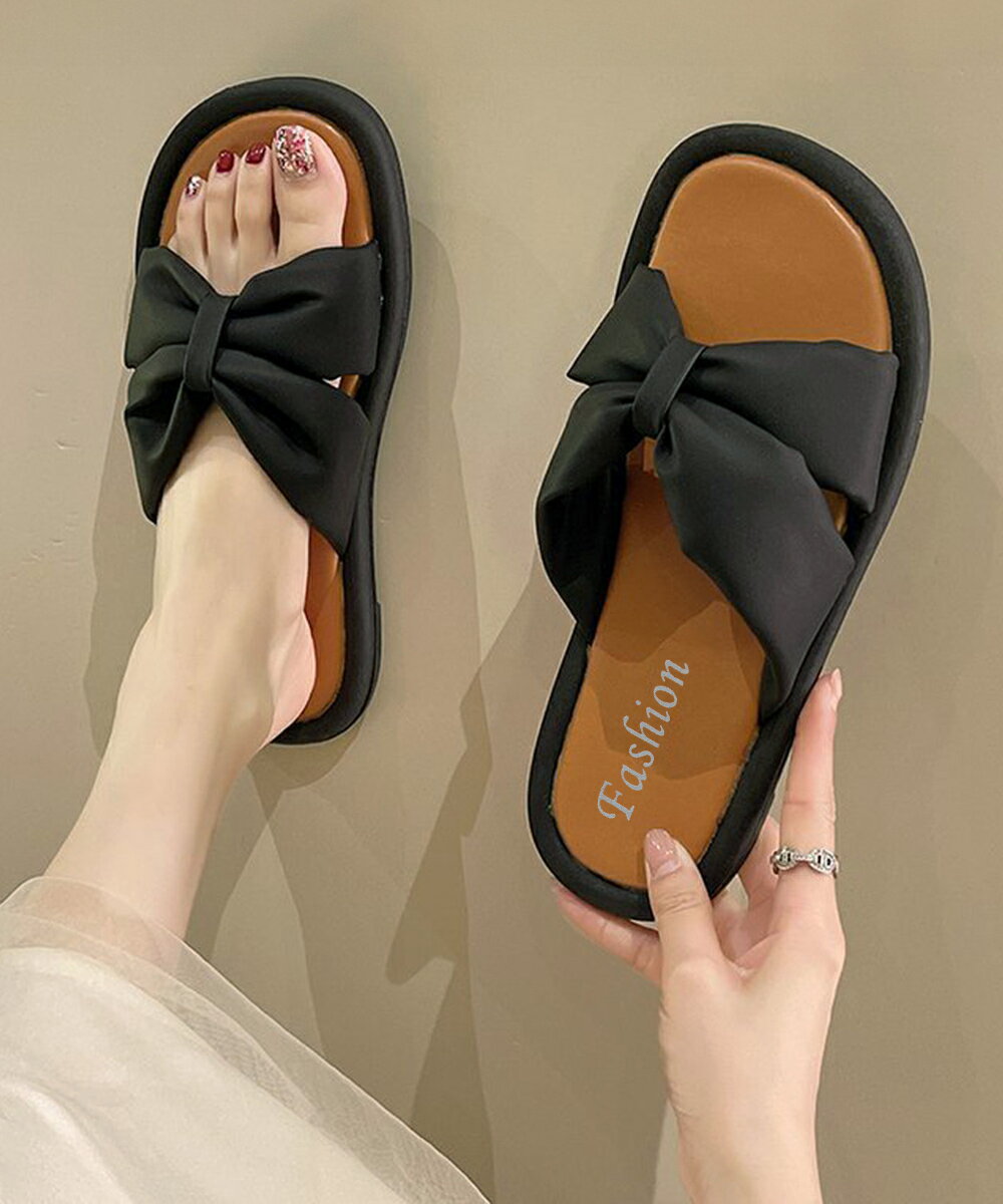 ミュール サンダル スリッパ 夏靴 レディース フラットサンダル ぺたんこ 履きやすい 美脚 カジュアル ..