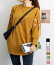Tシャツ 長袖 カットソー ゆったりトップス レディース 体型カバー ロングTシャツ クルーネック 春秋 カジュアル プルオーバー 無地 大人可愛い ロンティー フリーサイズ(4)