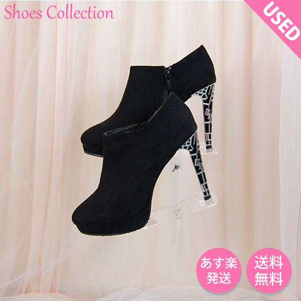 DURAS デュラス 中古 ブーティ メタルヒール 厚底 ヒール 靴 レディース 脚長効果 美脚 きれいめ ベルベット バックスタイル おしゃれ 東京発信 かわ...