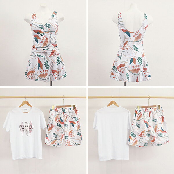 水着 ペア カップル お揃い 水着 セットアップ レディース 露出控えめ ワンピース水着 メンズ セパレート水着 夫婦 お揃い 男女 ビーチウエア 海外旅行 海水浴 プール リゾート