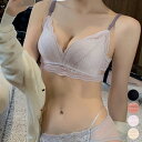 ノンワイヤーブラ ショーツ セット レディース セクシーランジェリーセット 小胸盛れる 花柄レースブラジャー 食い込まない メッシュショーツ 透け透け 下着(4)