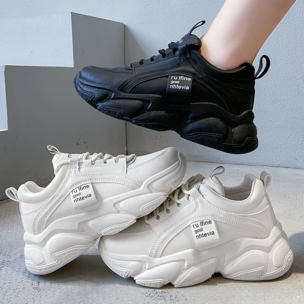 厚底スニーカー ダッドスニーカー 美脚 レディースシューズ 歩きやすい靴 カッコイイ ガーリー スポーティー ストリート カジュアル アウトドア 可愛い 厚底ソールシューズ ファッション レースアップくつ