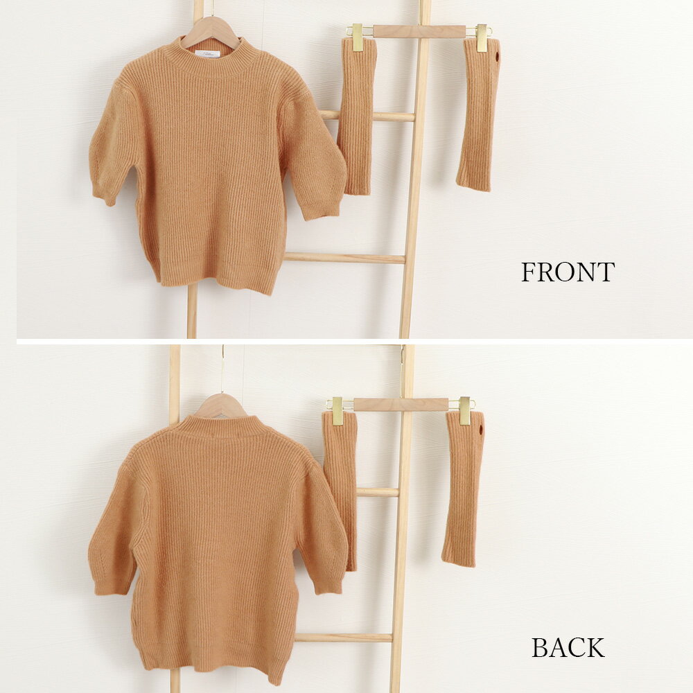 ニット レディース アームウォーマー トップス ニットセーター プルオーバー アームウォーマー付き パフスリーブ ニット きれいめ トレンド 秋冬 おしゃれ カジュアル 着やせ 無地 フリーサイズ