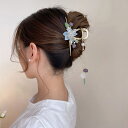 【お買い物マラソン★クーポンあり】 ヘアクリップ バンスクリップ クリップバンス 大きめ ヘアアクセサリー まとめ髪 花モチーフ ビジュー飾り きれいめ ヘアア...