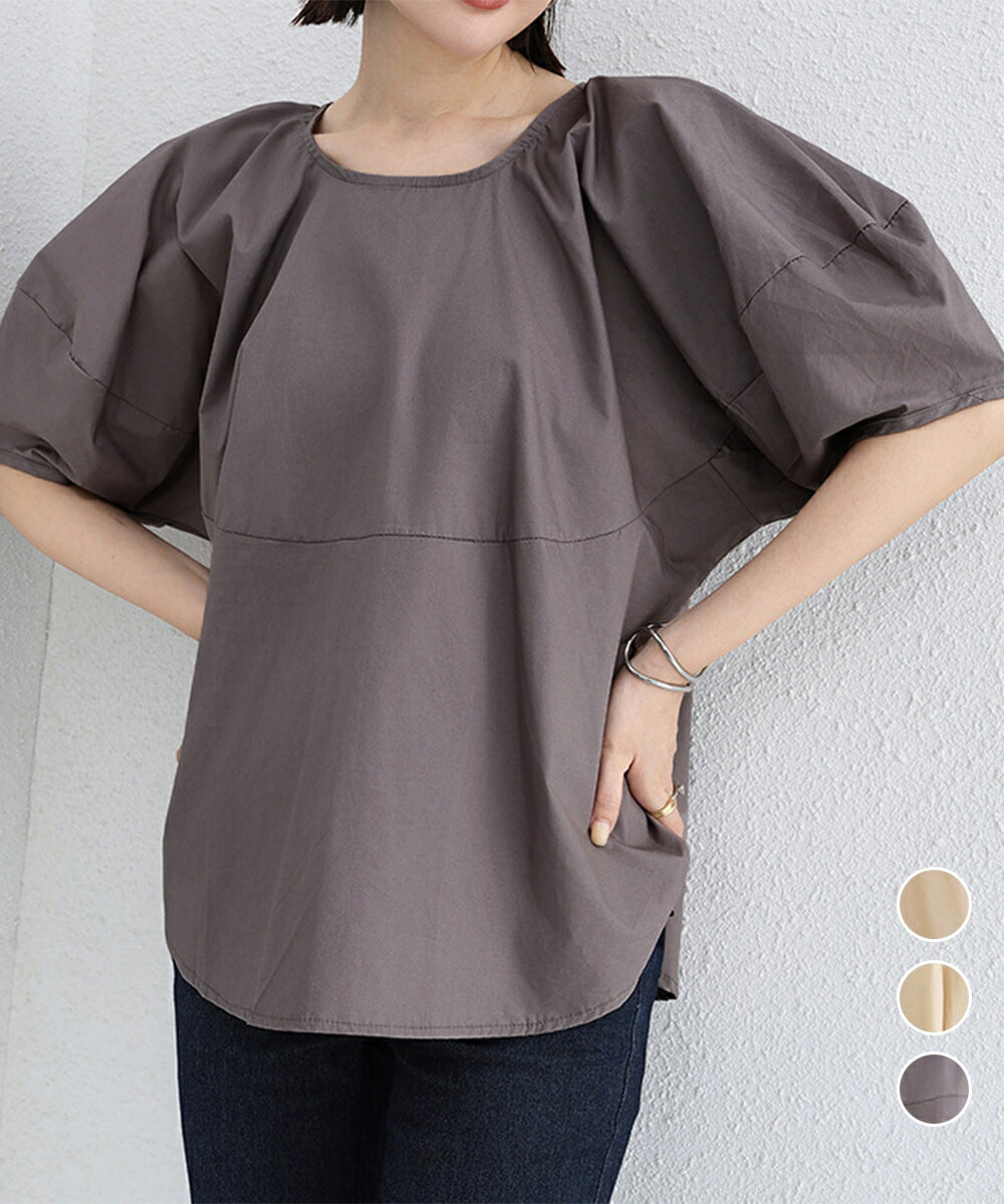 パフスリーブブラウス半袖レディース...