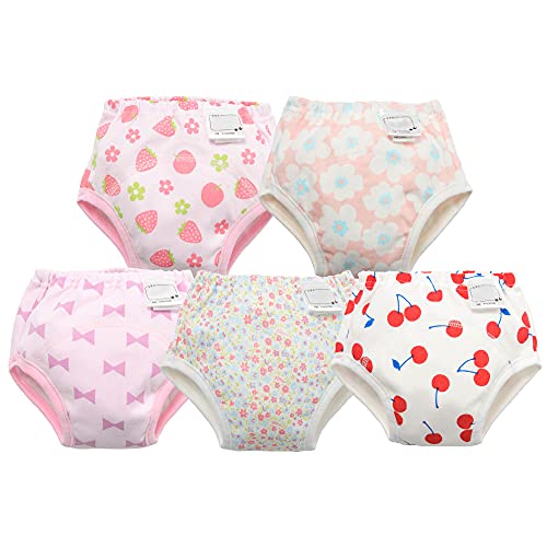 トレーニングパンツ 女の子 5枚組 3層 トレパン トイレトレーニング 90cm F4005E-90-20