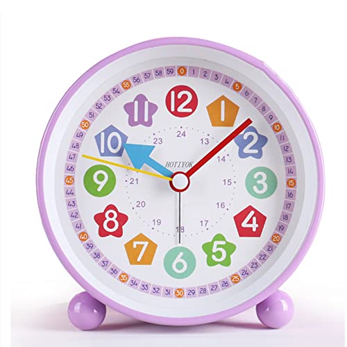 HOTIYOK 目覚まし時計 子供 知育時計 置き時計 子供 学習時計 アナログ時計 24時間...
