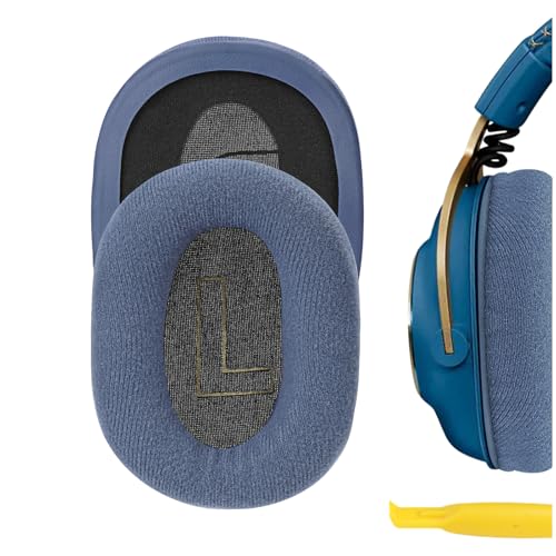 Geekria イヤーパッド Comfort 互換性 パッド ロジクール Logitech G Pro/G ProX/GProX League of Legends Edition/GPro X2 ヘッドホンに対応 パッド イヤー/イヤーカップ (ベロア/青い)